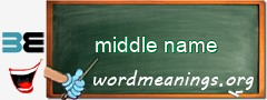 WordMeaning blackboard for middle name